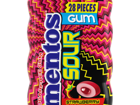 Mentos Gum Sour Strawberry Gum 28 Pieces Supply