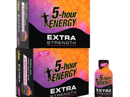 5-hour ENERGY Extra Strength Energy Shot | Hawaiian Breeze Flavor | 1.93 oz. Sugar-Free & Zero Calories | B-Vitamins & Amino Acids | 230mg Caffeinated Energy Shot (Pack of 24) For Sale