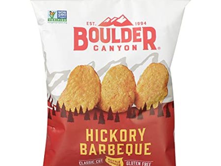 Boulder Canyon Hickory Barbeque Kettle Cooked Potato Chips 2 oz. Pegged Bags (Pack of 8) Supply