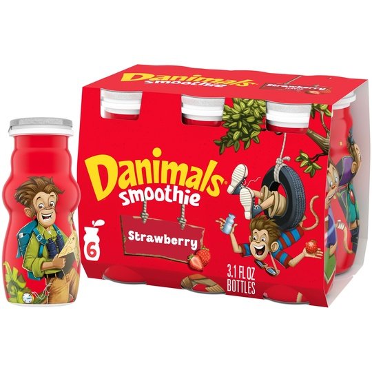 Danimals Smoothie Strawberry Explosion Dairy Drink, 3.1 OZ, 6 Ct Hot on Sale