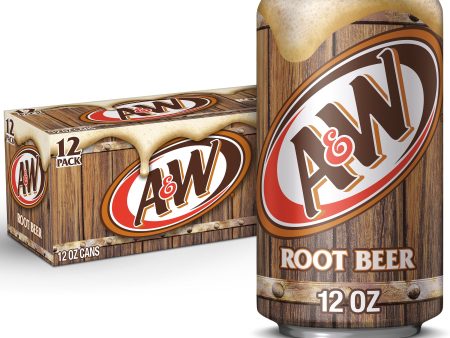 A&W Caffeine-Free, Low Sodium Root Beer Soda Pop, 12 fl oz, 12 Pack Cans Hot on Sale