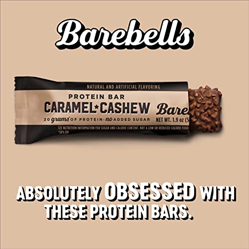 Barebells Protein Bars Caramel Cashew - 12 Count, 1.9oz Bars - Protein Snacks with 20g of High Protein - Chocolate Protein Bar with 1g of Total Sugars - Perfect on The Go Protein Snack & Breakfast Bar For Cheap