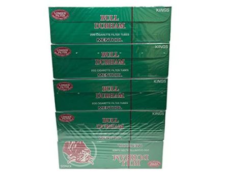 Bull Durham Cigarette Filter Tubes Menthol Green King Size 200ct (5-Boxes) For Discount