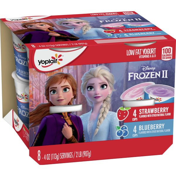 Yoplait Strawberry & Blueberry Low Fat Kids Yogurt Pack, 8 Yogurt Cups For Discount