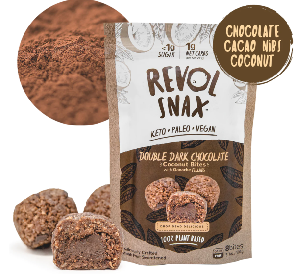 Revol Snax Bites, Double Dark Chocolate - 6   3.7 oz bag Online Sale