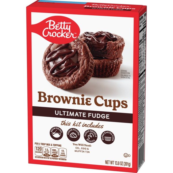 Betty Crocker Brownie Cups Mix, Ultimate Fudge, 13.8 oz on Sale