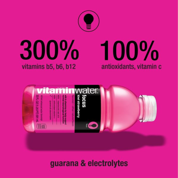 vitaminwater focus electrolyte enhanced water, kiwi-strawberry drink, 20 fl oz Fashion