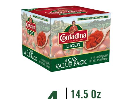 (4 Cans) Contadina Diced Tomatoes, 14.5 oz Cans For Discount