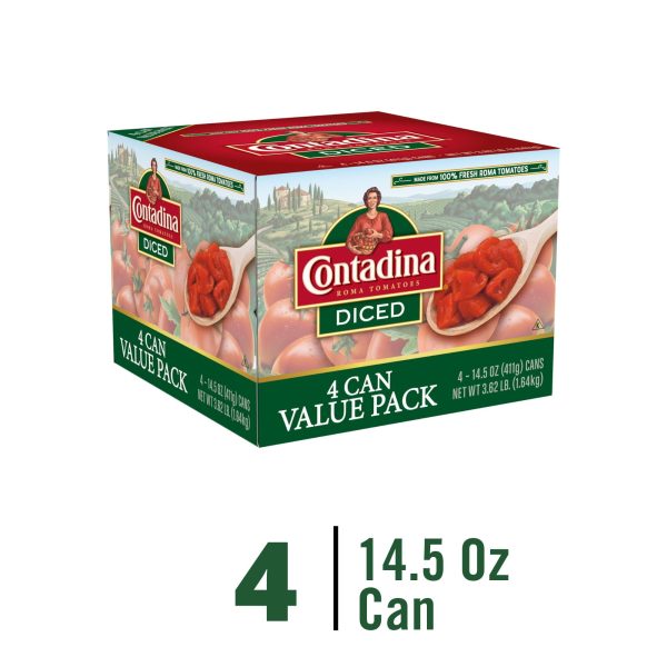 (4 Cans) Contadina Diced Tomatoes, 14.5 oz Cans For Discount