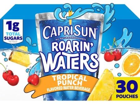 Capri Sun Roarin  Waters Tropical Tide Flavored Water Kids Drink Pouches, 30 Ct Box, 6 fl oz Pouches Fashion