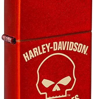 Zippo Harley-Davidson Red Skull Metallic Lighter - Edgy Laser Design on Sale