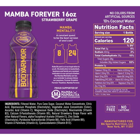 BODYARMOR Sports Drink Mamba Forever, 16 fl oz Hot on Sale