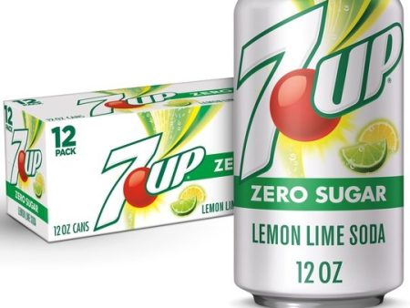 7UP Zero Sugar Lemon Lime Soda, 12 fl oz cans, 12 pack Online now