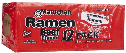 Maruchan Ramen Noodle Soup Beef Flavor, 3 oz Single Fashion