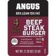 All Natural* 85% Lean 15% Fat Angus Ground Beef Steak Burgers, 4 Count, 1.33 lb Tray For Discount