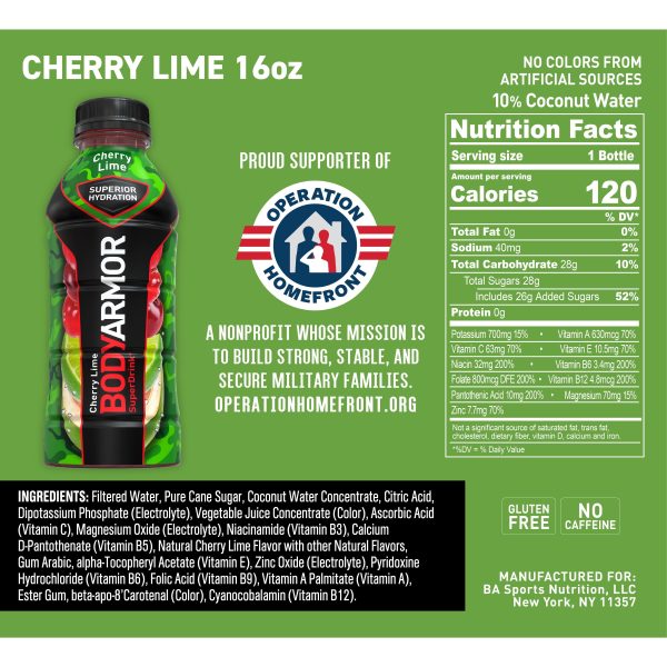 BODYARMOR Sports Drink Cherry Lime, 16 fl oz For Sale