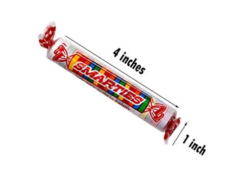 Giant Smarties Candy Rolls Individually Wrapped Candies Counter Top Box 36-Pack Fashion