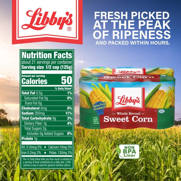 (6 Cans) Libby s Whole Kernel Sweet Corn, 15.25 oz Online Hot Sale