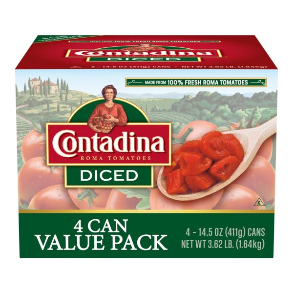 (4 Cans) Contadina Diced Tomatoes, 14.5 oz Cans For Discount