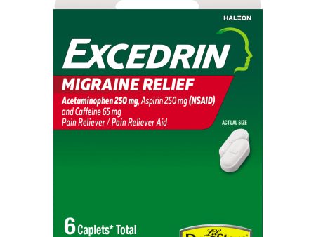 Excedrin Migraine Caplets, Acetaminophen, Aspirin & Caffeine, 6 Count (Pack of 1) Discount