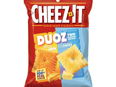 Cheez it DUOZ Cheddar Jack and Baby Swiss, 4.3 oz (6 Per Case) For Discount