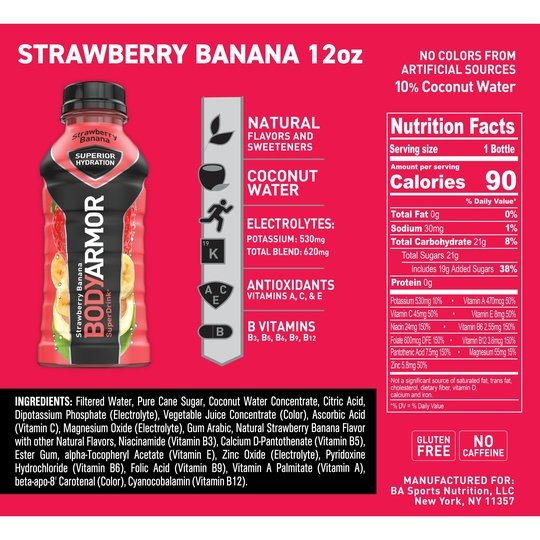 BODYARMOR Sports Drink, Strawberry Banana, 12 Fl. Oz., 8 count Cheap