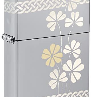 Zippo Lucky Clover 360° Laser Design, High Polish Chrome - Fortunate & Windproof Online now