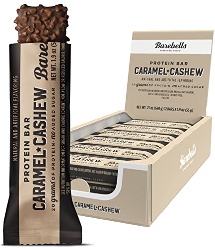 Barebells Protein Bars Caramel Cashew - 12 Count, 1.9oz Bars - Protein Snacks with 20g of High Protein - Chocolate Protein Bar with 1g of Total Sugars - Perfect on The Go Protein Snack & Breakfast Bar For Cheap