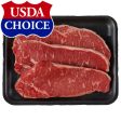 Beef Choice Angus New York Strip Steak Thin, 0.54 - 1.56 lb Tray For Sale