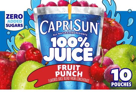 Capri Sun 100% Juice Fruit Punch Juice Box Pouches, 10 ct Box, 6 fl oz Pouches Online