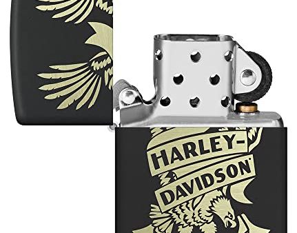 Zippo Harley-Davidson Eagle Black Matte Lighter - Bold American Emblem Online now