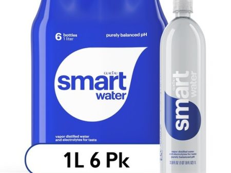 smartwater vapor distilled premium water, 1 liter, 6 count bottles For Cheap