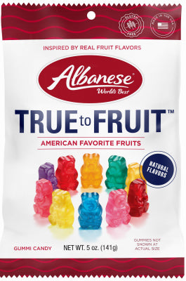 Albanese True to Fruit Gummi Bears, 5 oz Peg Bag For Sale