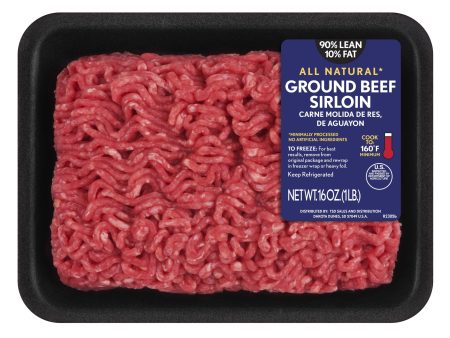 All Natural* 90% Lean 10% Fat Ground Beef Sirloin, 1 lb Tray Cheap