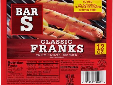 Bar S Classic Franks, 12 oz, 8 Count Hot on Sale