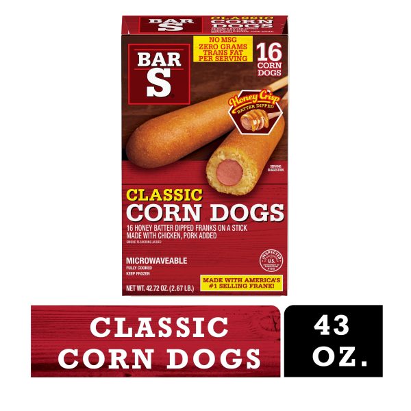 Bar-S Classic Honey Dipped Chicken and Pork Corn Dogs, 43 oz, 16 Count (Frozen) For Discount