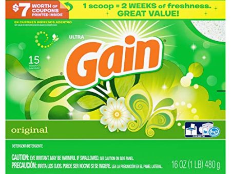 Gain with Freshlock Original Powder Laundry Detergent 15 Loads 16 Oz on Sale