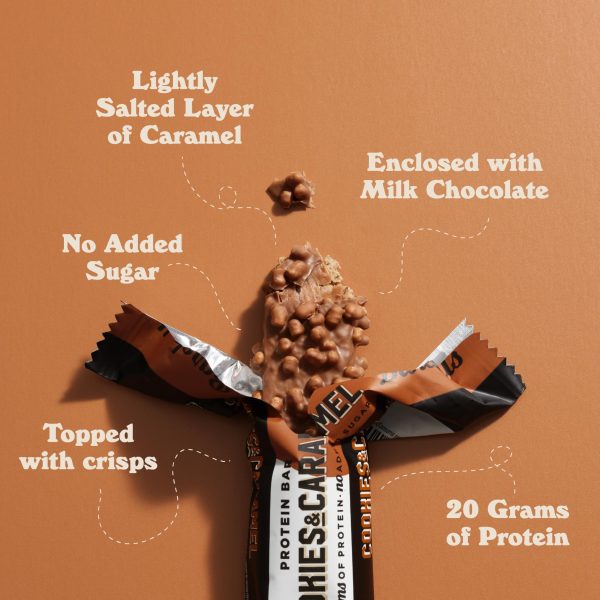 Barebells Protein Cookies and Caramel - 12 Count, 1.9oz Bars - Protein Snacks with 20g of High Protein - Chocolate Protein Bar with 1g of Total Sugars - On The Go Protein Snack & Breakfast Bars Fashion