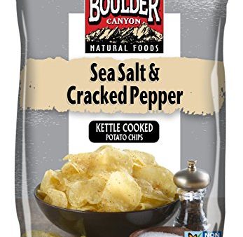 Boulder Canyon, Sea Salt & Cracked Pepper Kettle Cooked Potato Chips, 2.0 oz. (8 count) Online Hot Sale