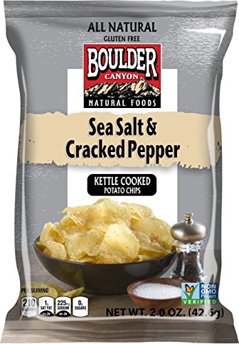 Boulder Canyon, Sea Salt & Cracked Pepper Kettle Cooked Potato Chips, 2.0 oz. (8 count) Online Hot Sale