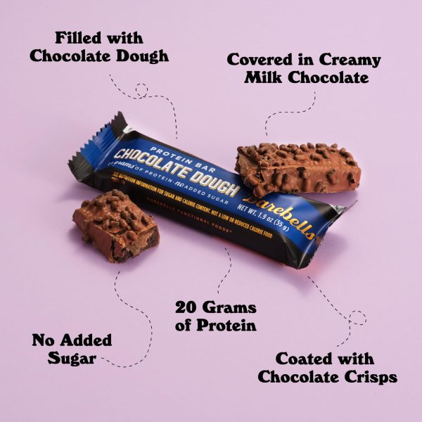 Barebells Protein Bars Chocolate Dough with 1g of Total Sugars - 12 Count, 1.9oz Bars - Snacks with 20g of High Protein - On The Go Protein Snack & Breakfast Bars Sale