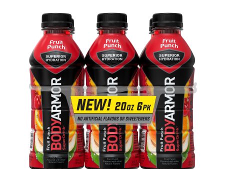 BODYARMOR Sports Drink Fruit Punch, 20 fl oz, 6 Pack For Cheap