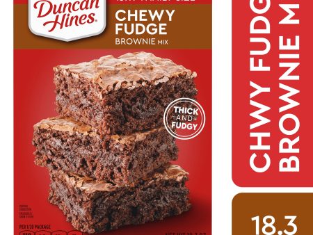 (3 pack) Duncan Hines Chewy Fudge Chocolate Brownie Mix, Family Size, 18.3 Oz Box Online Hot Sale