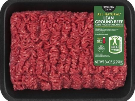 All Natural* 93% Lean 7% Fat Lean Ground Beef, 2.25 lb Tray Supply