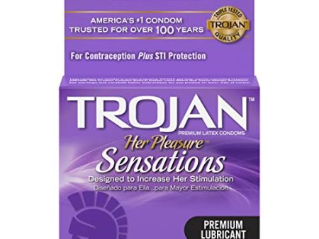 Trojan - Her Pleasure Condoms 3 Latex Condoms Per Box For Sale