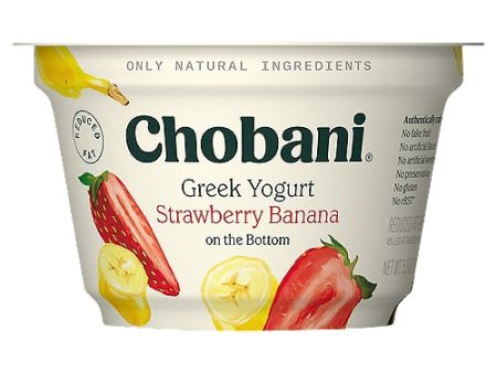 Chobani Strawberry Banana Greek Yogurt - 1   12   5.3 oz ctn Online Hot Sale