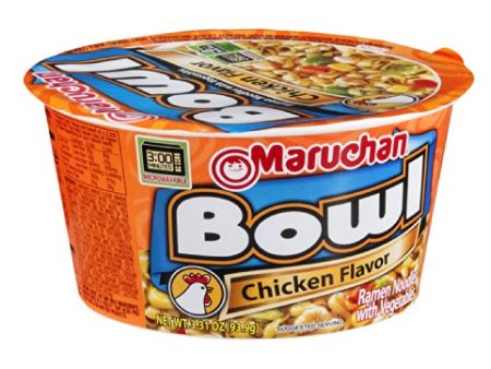 Maruchan Bowl Chicken Flavor Ramen Noodles with Vegetables 3.31 oz Bowl Hot on Sale