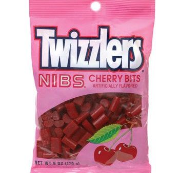 TWIZZLERS NIBS Cherry Licorice Candy, 6 Ounce, Bags (Pack of 12) Supply