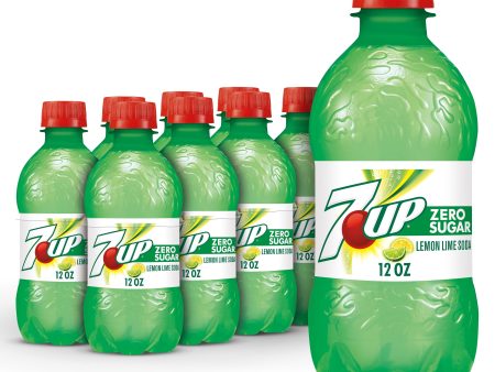 7UP Zero Sugar Lemon Lime Soda, 12 fl oz bottles, 8 pack on Sale