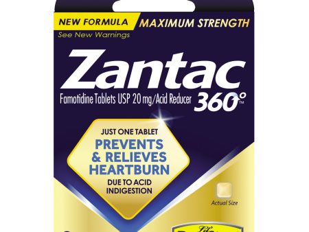 Zantac 360 Tablets, Acid Reducer, Maximum Strength Relief, 2 Tablets (Pack of 1) For Cheap